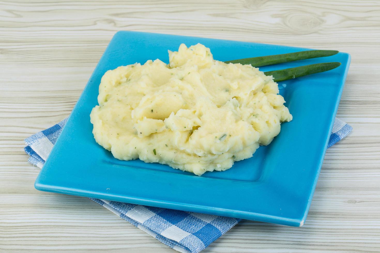 Mash potato on wood photo