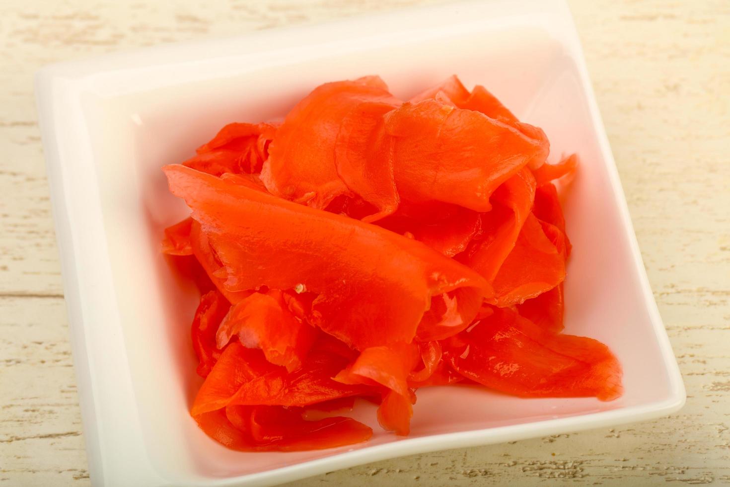Picked ginger dish view photo