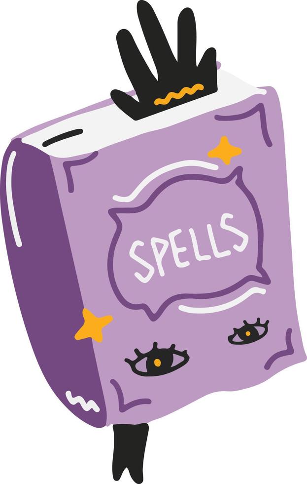 Bubbly Spell Book Hand Drawn Halloween Illustration vector