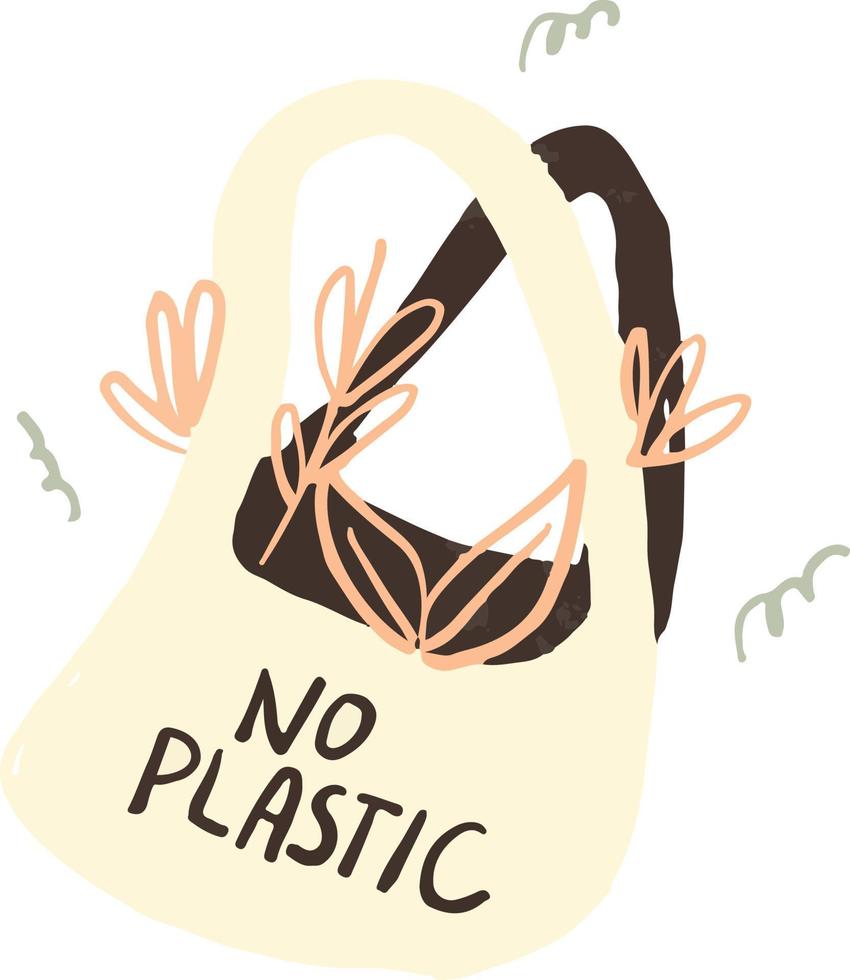 Reusable Bag Organic Zero Waste Living Illustration vector