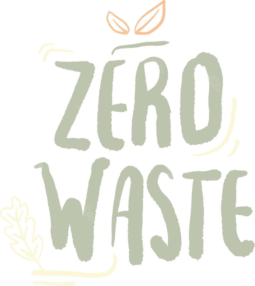 Handwritten Organic Zero Waste Living Illustration vector