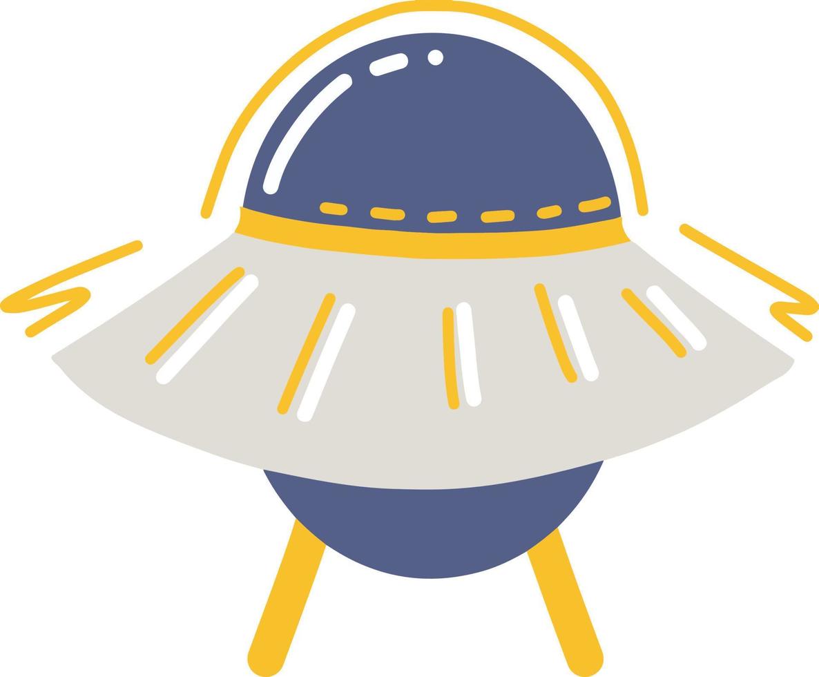 Blue Flying Saucer Great Universe Outer Space Illustration vector