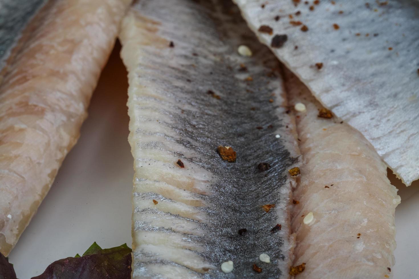 Herring fillet close up view 12731186 Stock Photo at Vecteezy