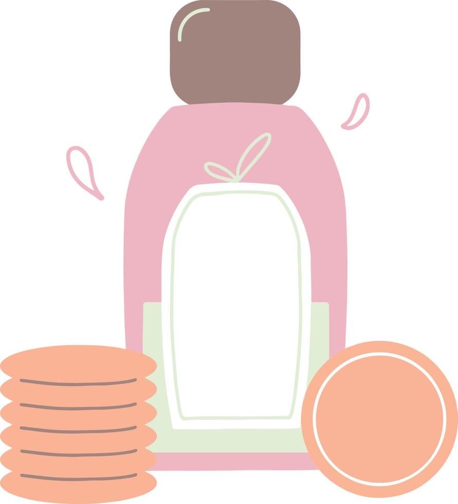 Soft Pastel Beauty Skincare Makeup Remover Illustration vector