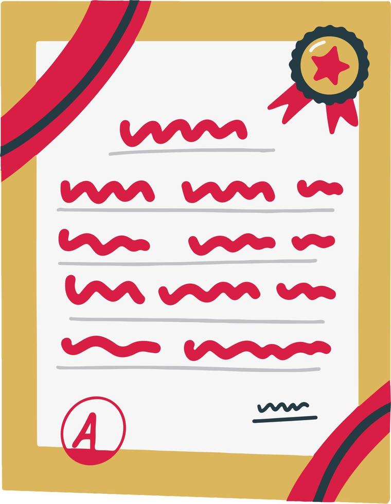 Playful Graduation Certificate Hand Drawn Graduation Illustration vector