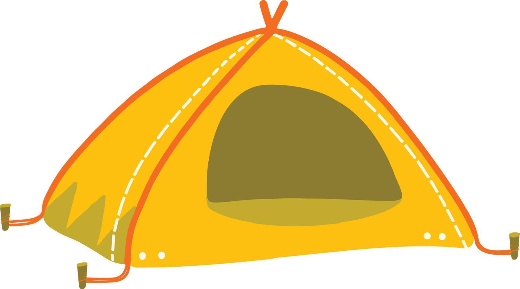 carpa divertida dibujado a mano ilustración de campamento de verano vector