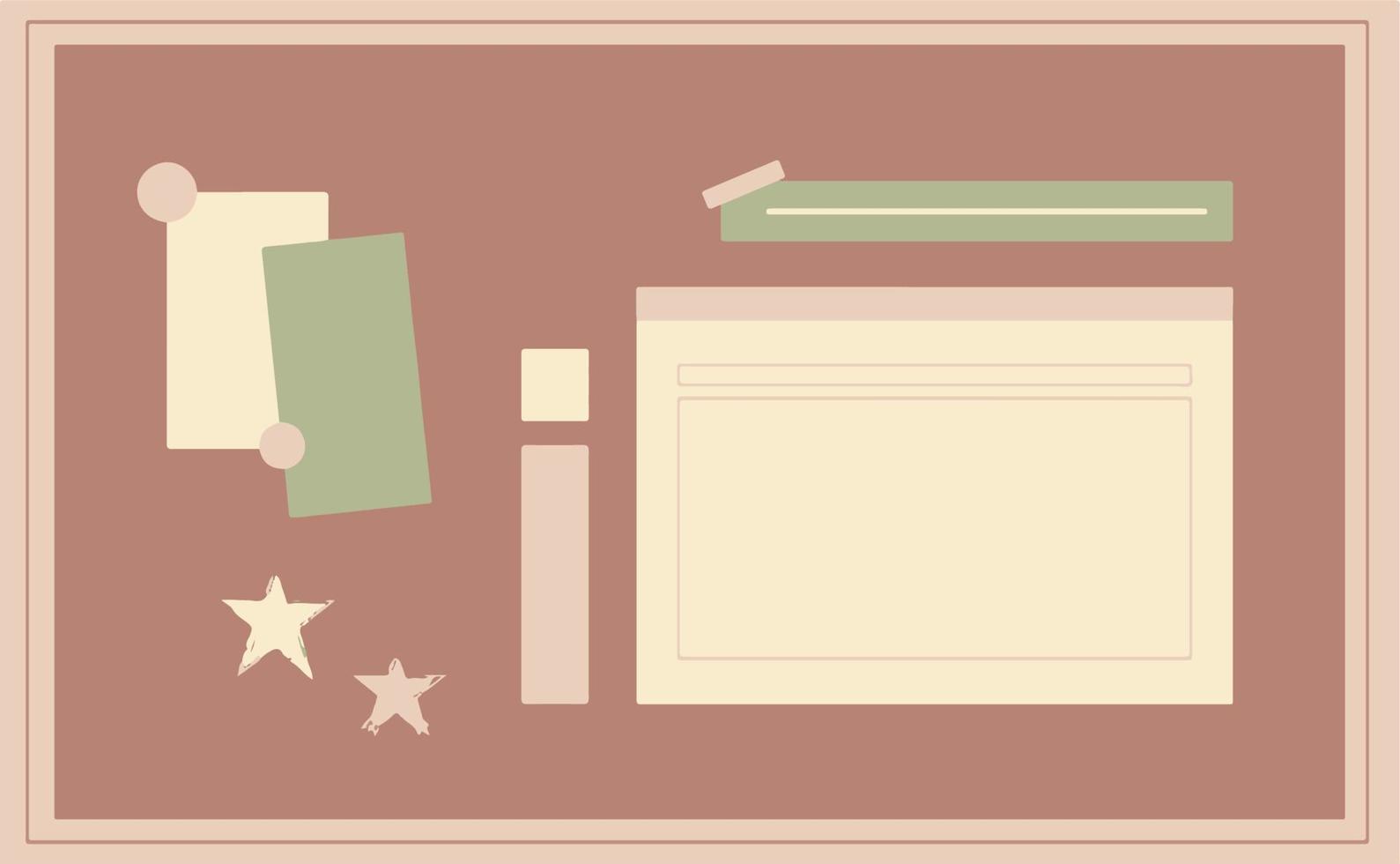 Aesthetic Cork Board Room Decoration Illustration vector