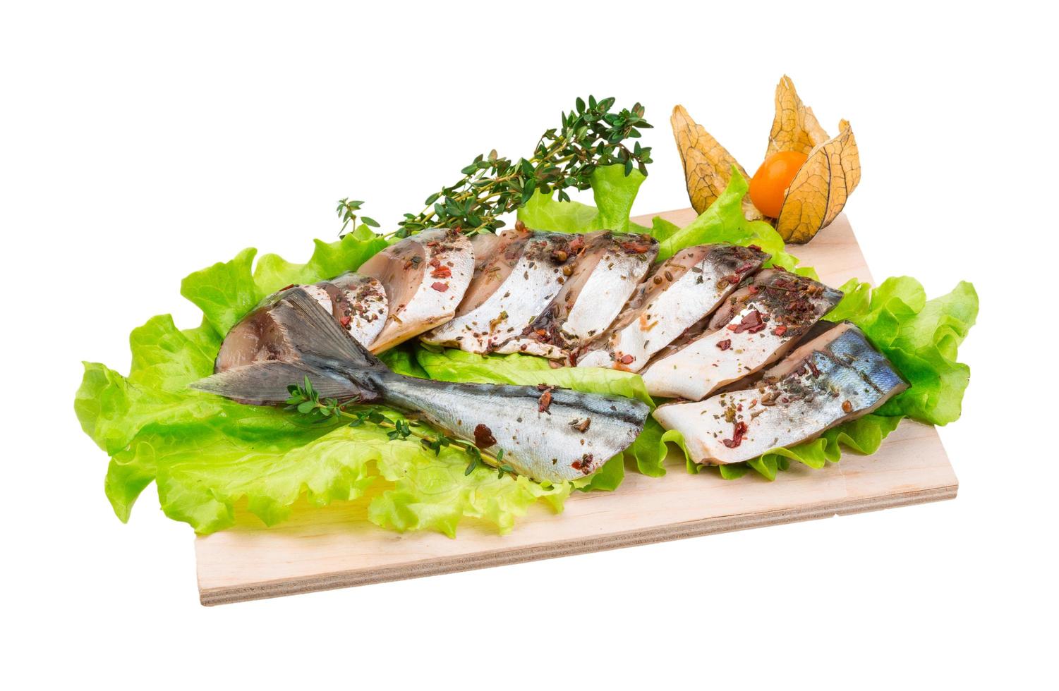 Mackerels on white photo