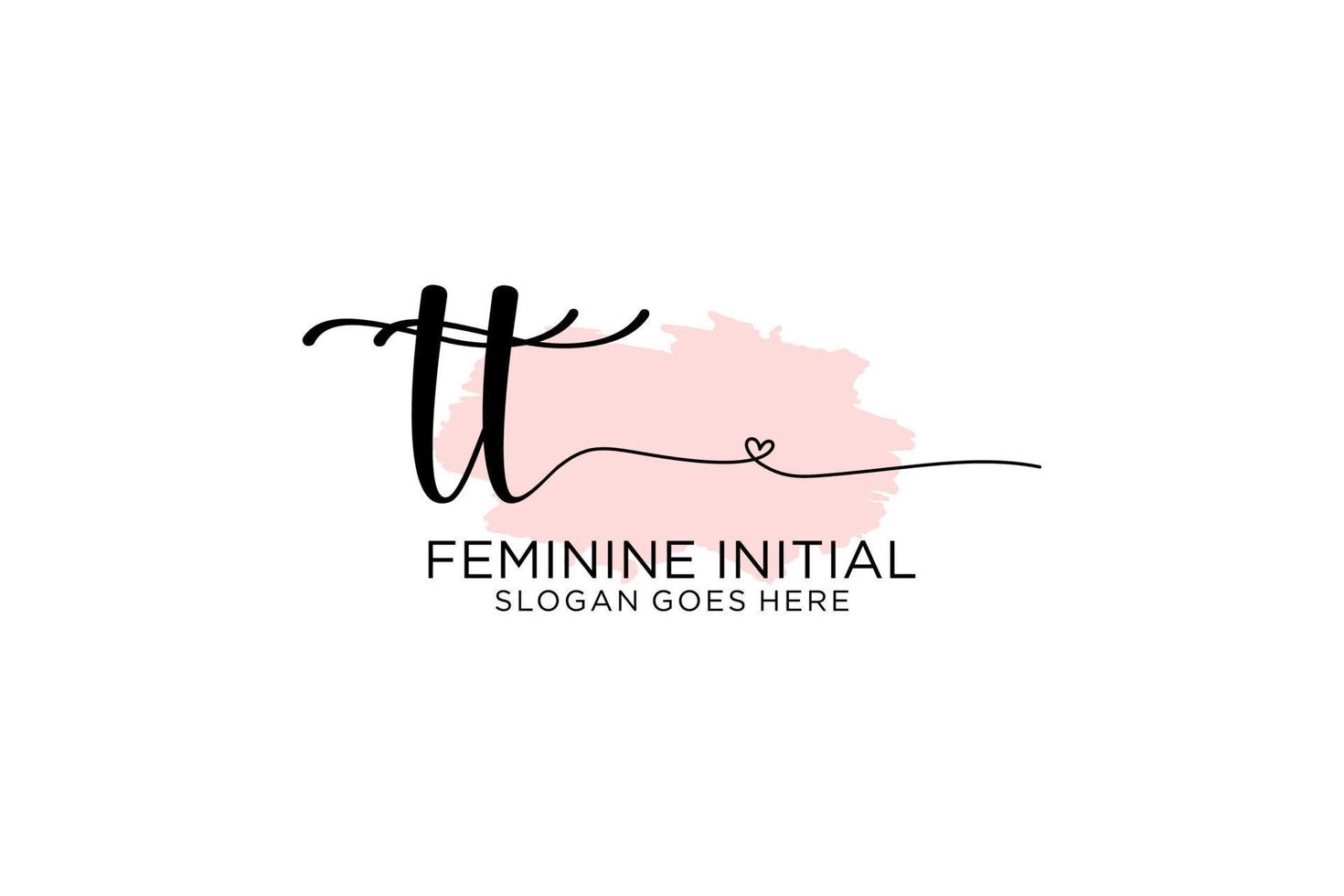 Initial TT beauty monogram and elegant logo design handwriting logo of initial signature, wedding, fashion, floral and botanical with creative template. vector