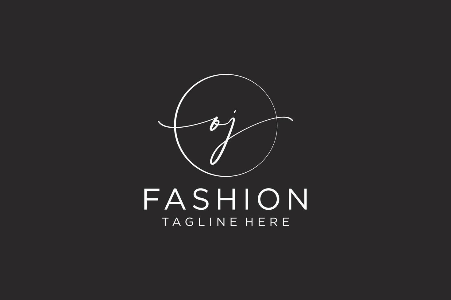 initial OJ Feminine logo beauty monogram and elegant logo design, handwriting logo of initial signature, wedding, fashion, floral and botanical with creative template. vector