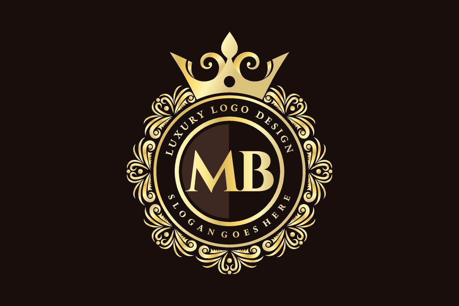 mb letra inicial oro caligráfico femenino floral dibujado a mano monograma heráldico antiguo estilo vintage diseño de logotipo de lujo vector premium