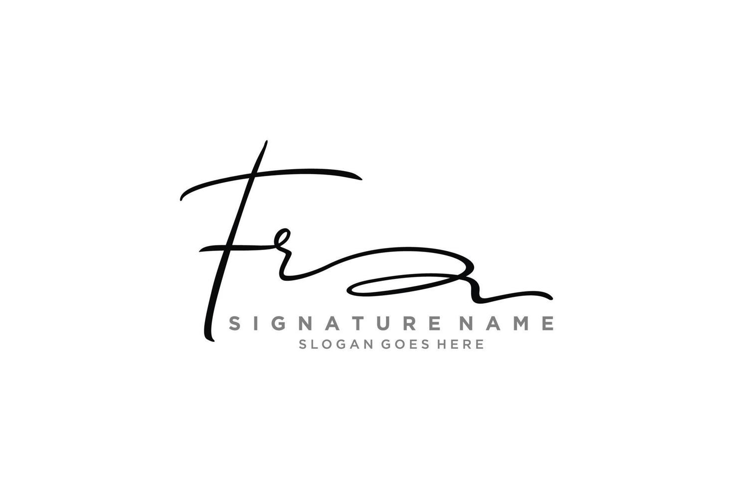 plantilla de logotipo de firma de carta inicial fr diseño elegante logotipo signo símbolo plantilla vector icono