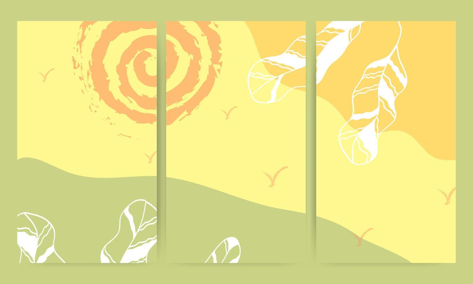 abstract backgrounds with foliage elements vector