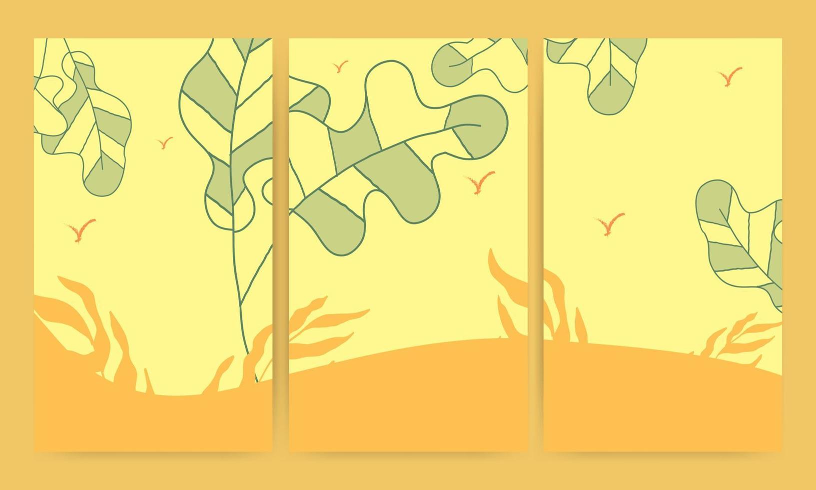 abstract backgrounds with foliage elements vector