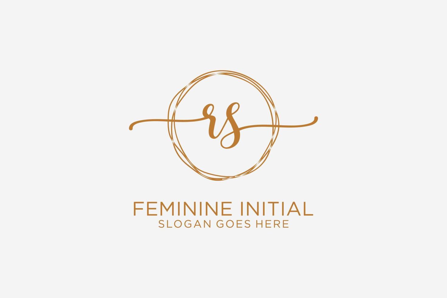 Initial RS beauty monogram and elegant logo design handwriting logo of initial signature, wedding, fashion, floral and botanical with creative template. vector