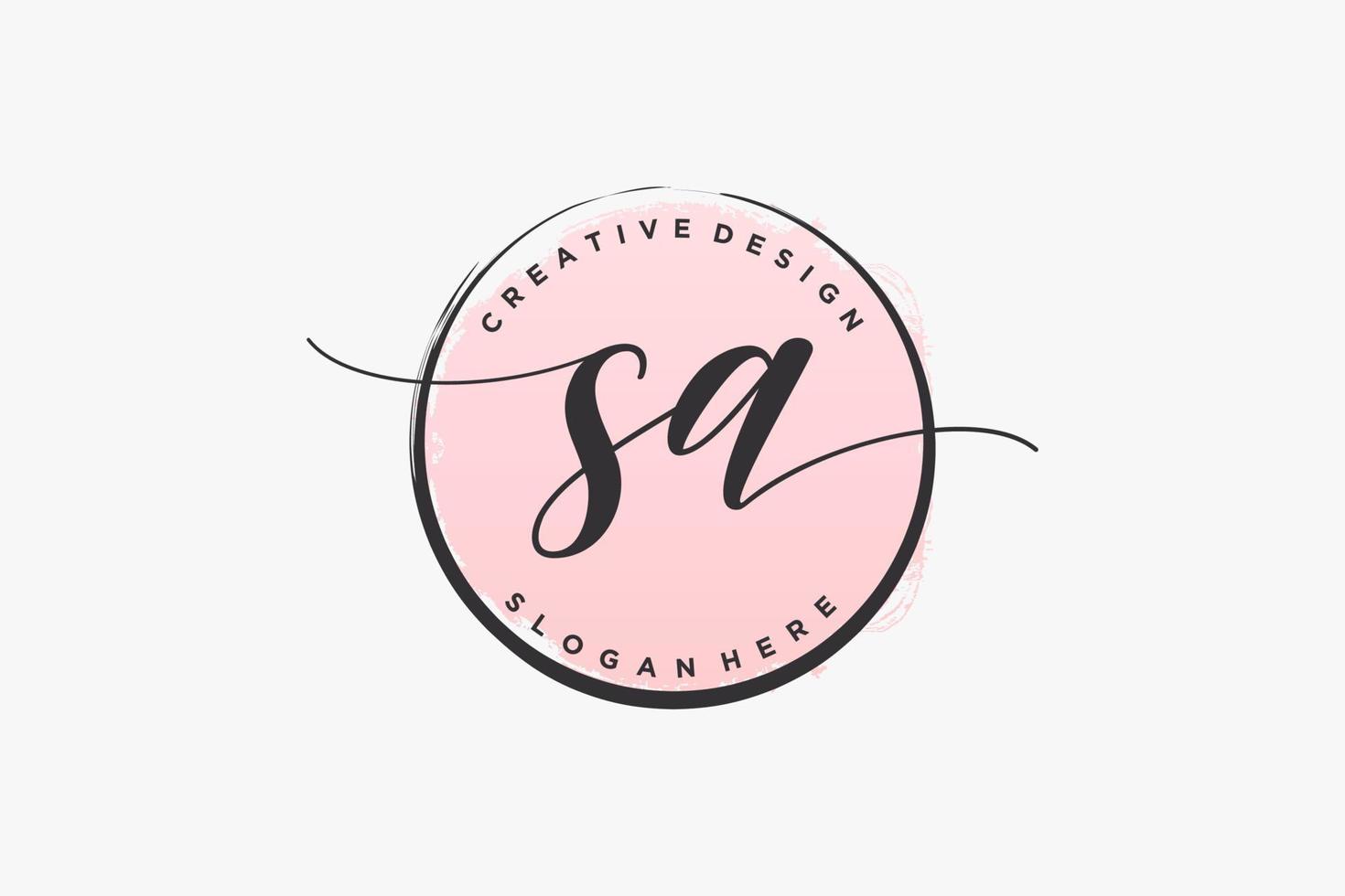 Initial SA handwriting logo with circle template vector signature, wedding, fashion, floral and botanical with creative template.