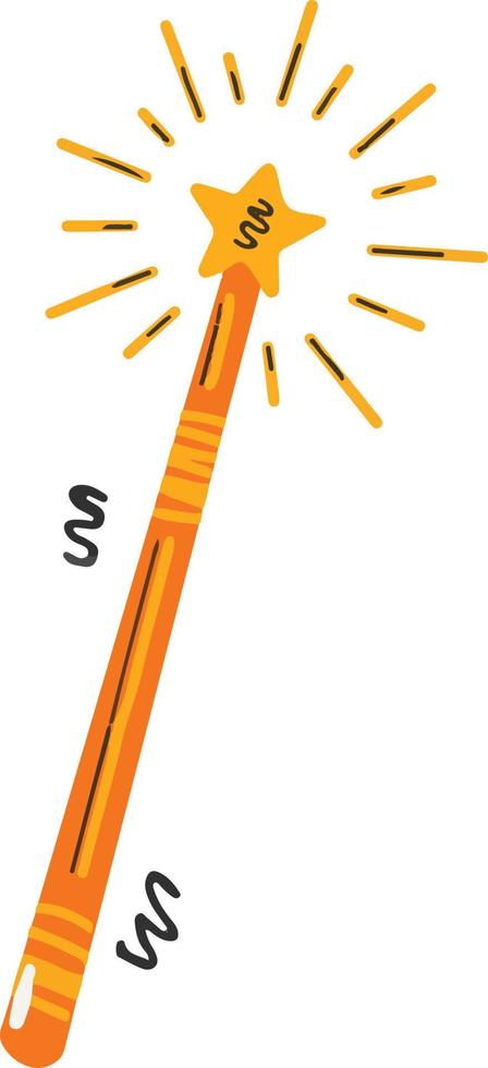 Bubbly Magic Wand Hand Drawn Halloween Illustration vector
