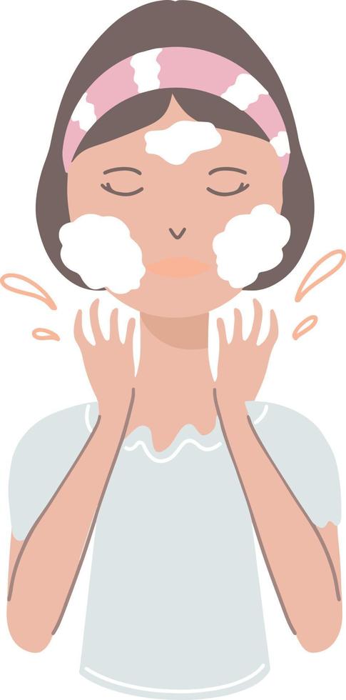 Soft Pastel Beauty Skincare Washing Illustration vector
