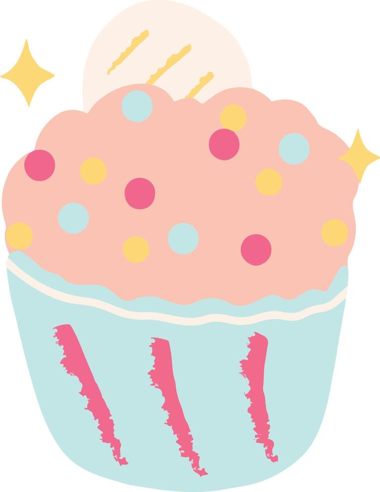 Fantasy Cute Cupcake Unicorn Illustration vector