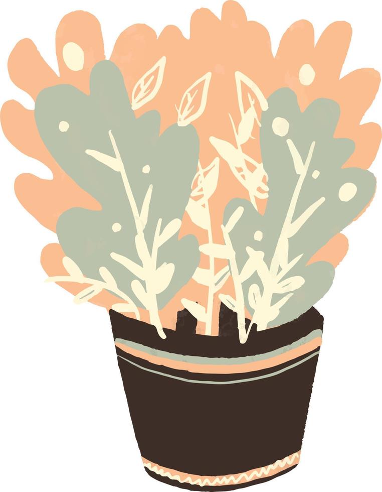 Potted Plant Organic Zero Waste Living Illustration vector