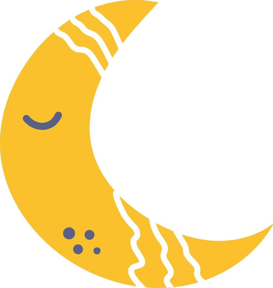 Yellow Crescent Moon Great Universe Outer Space Illustration vector