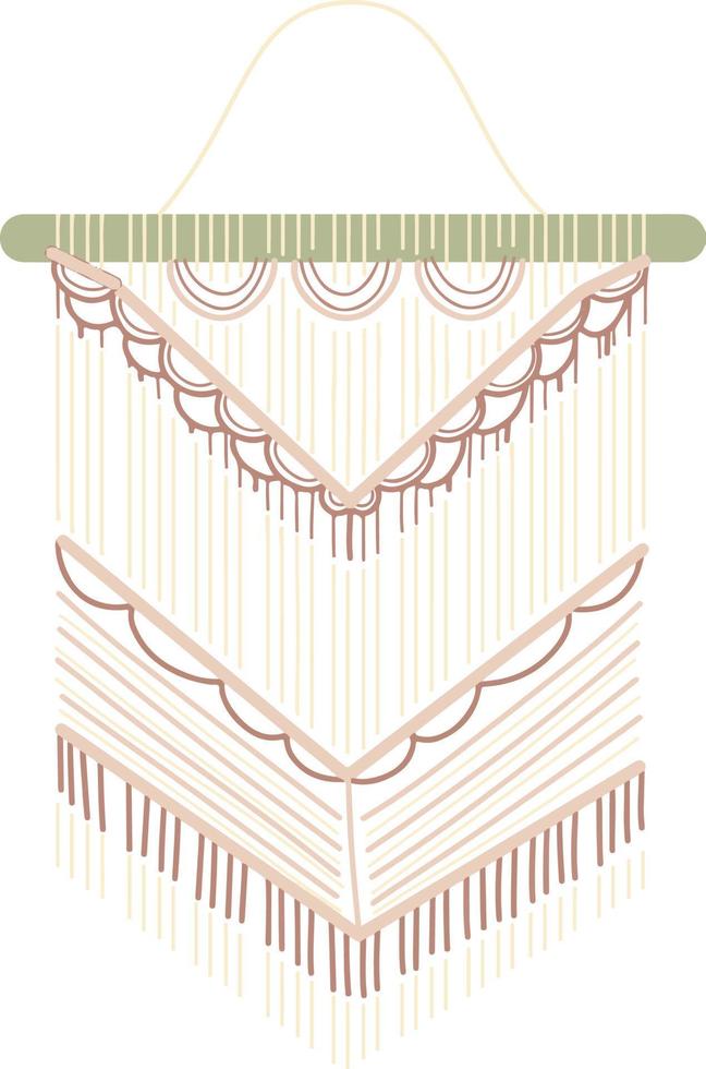 Aesthetic Macrame Room Decoration Illustration vector