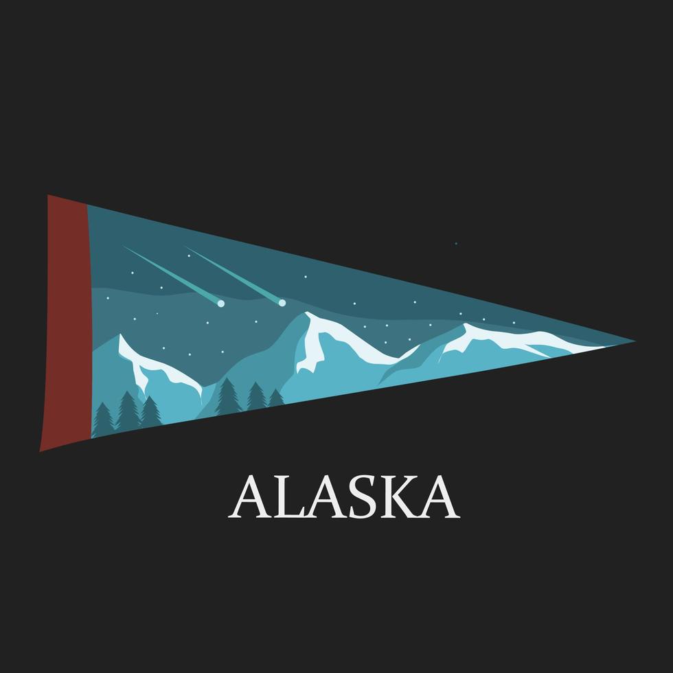 vector de ilustración del día de alaska, panorama de montaña, perfecto para imprimir, etc.