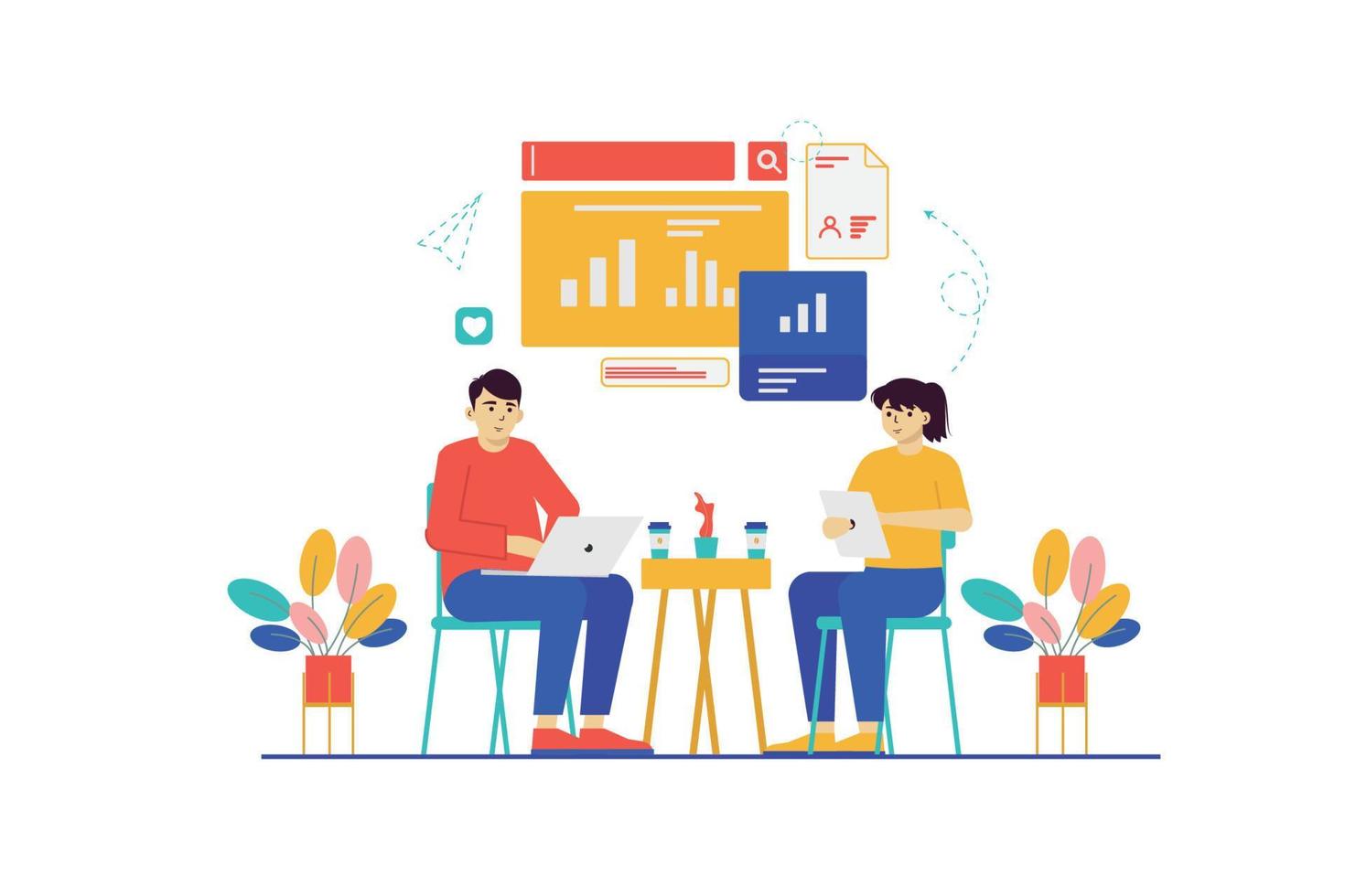 Business Team Work Illustration vector