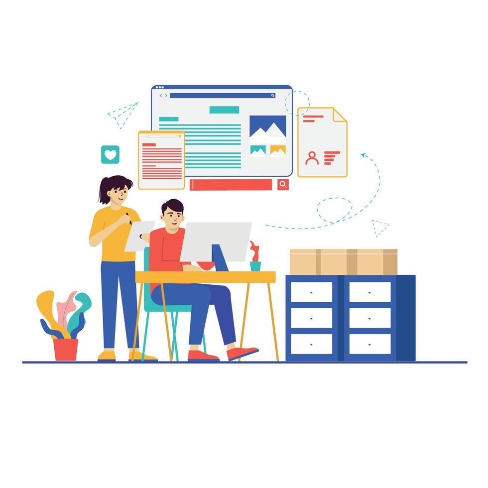 Business Team Work Illustration vector