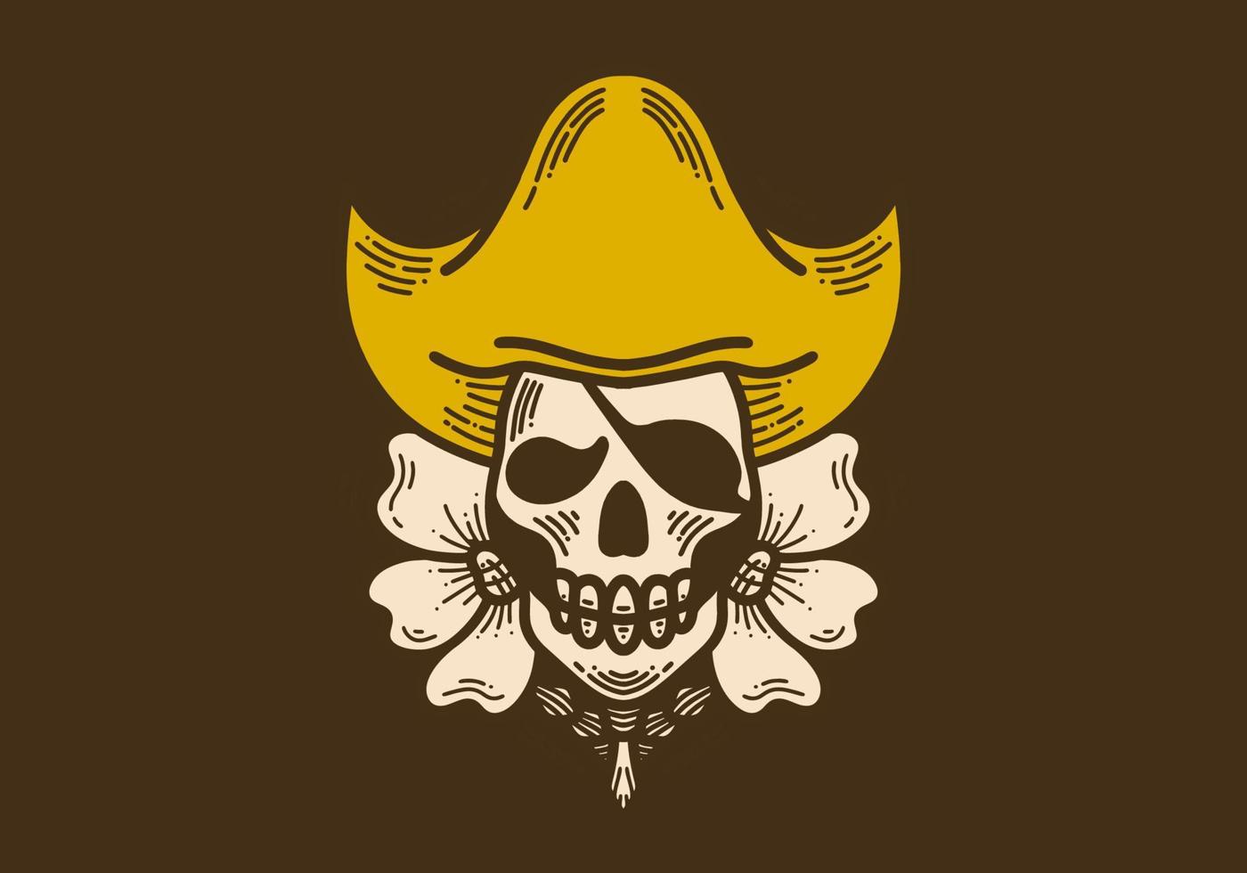 ilustración de estilo retro de una calavera pirata vector