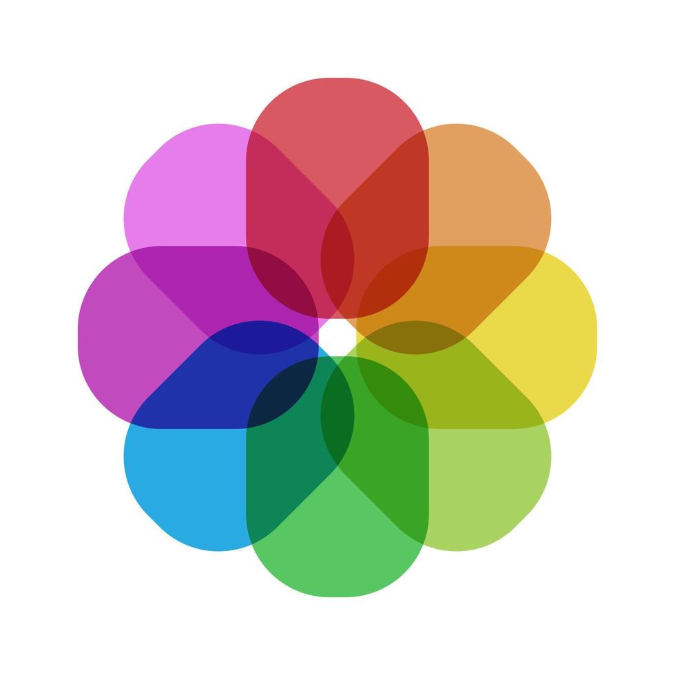 8 Petals Rainbow Color Flower vector