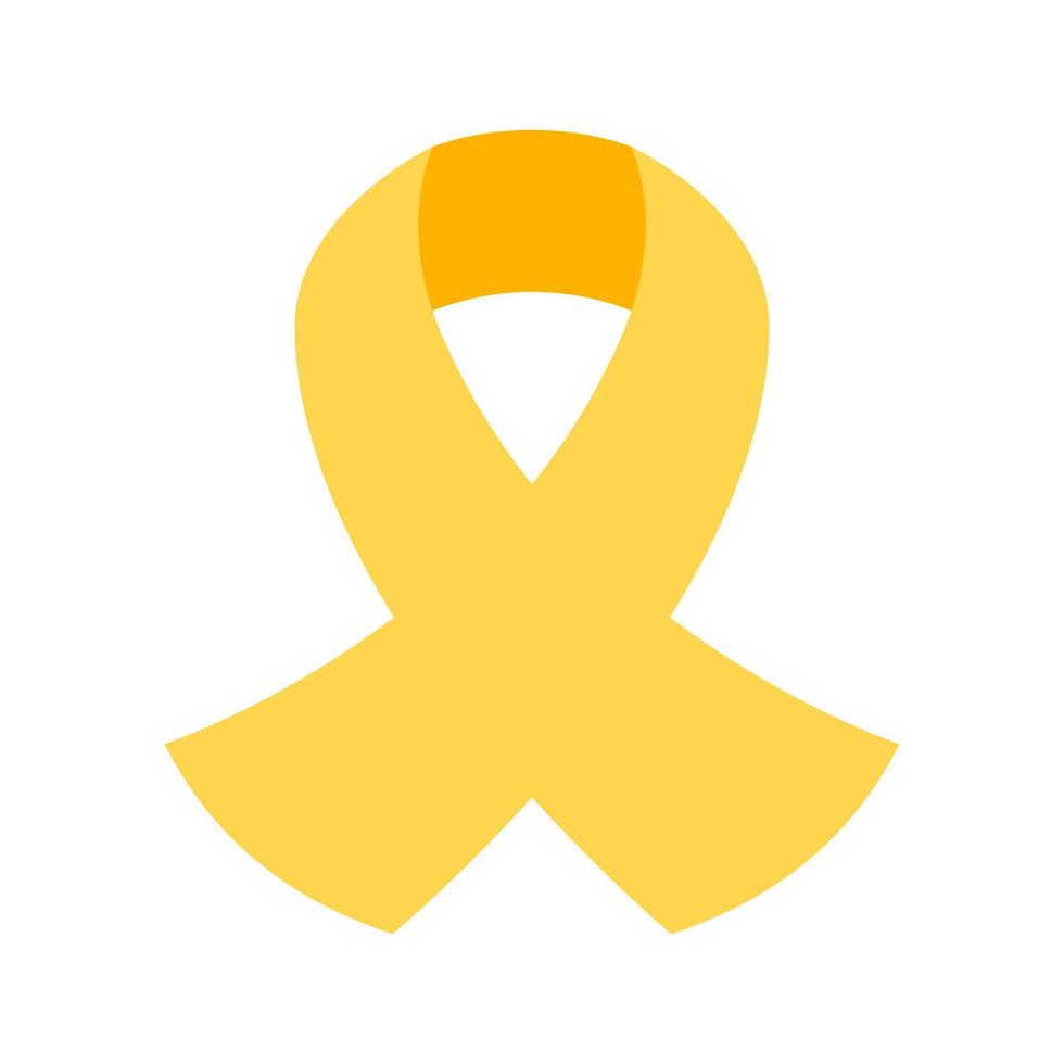 Yellow awareness ribbon for bone cancer and troops support symbol vector