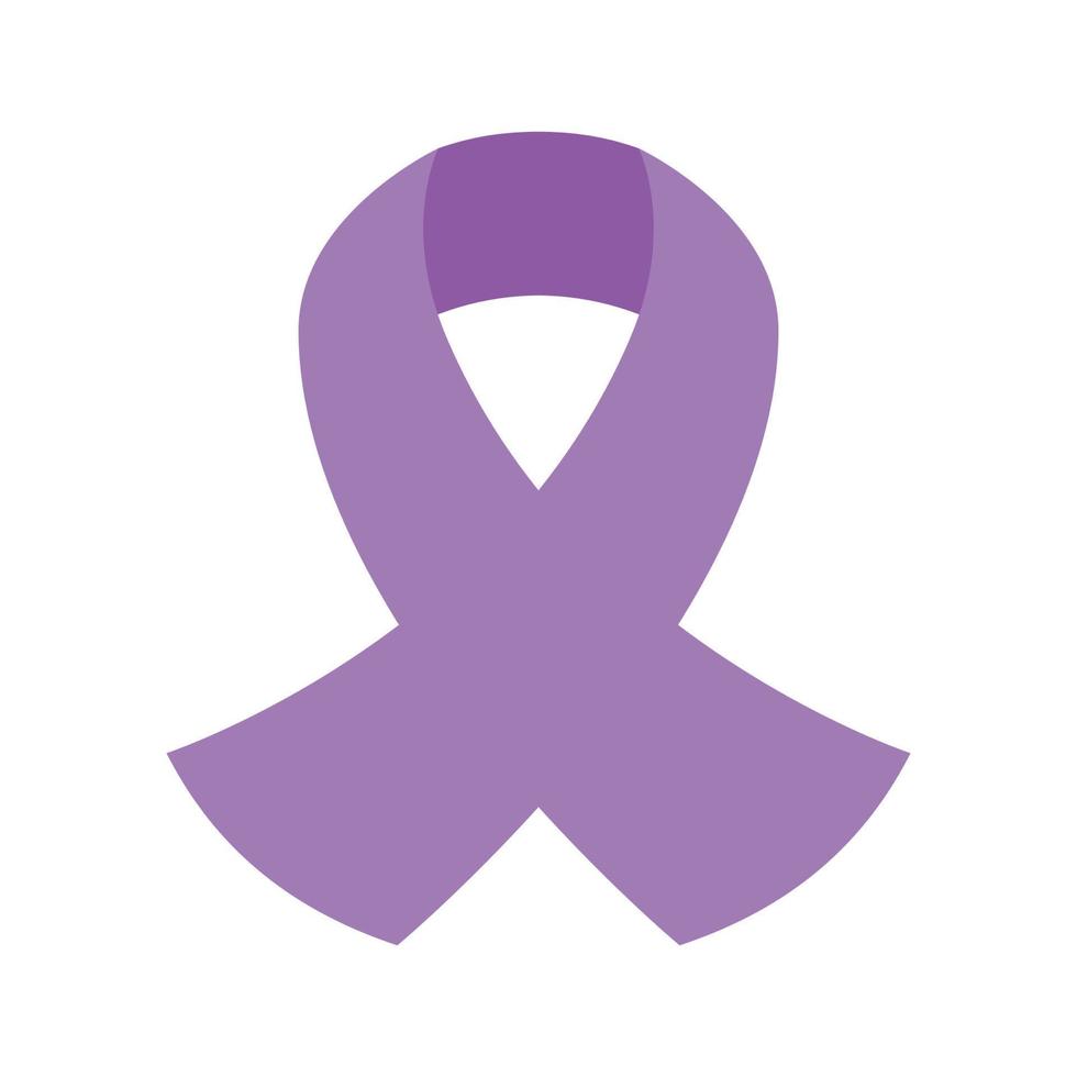 Vector Purple Breast Cancer Ribbon Isolated on White Background