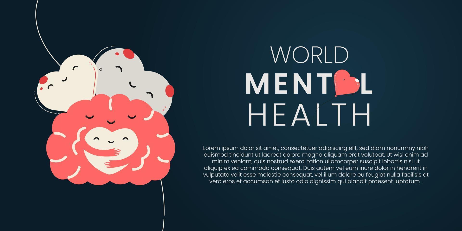 World Mental Health day is observed every year on October 10 vector