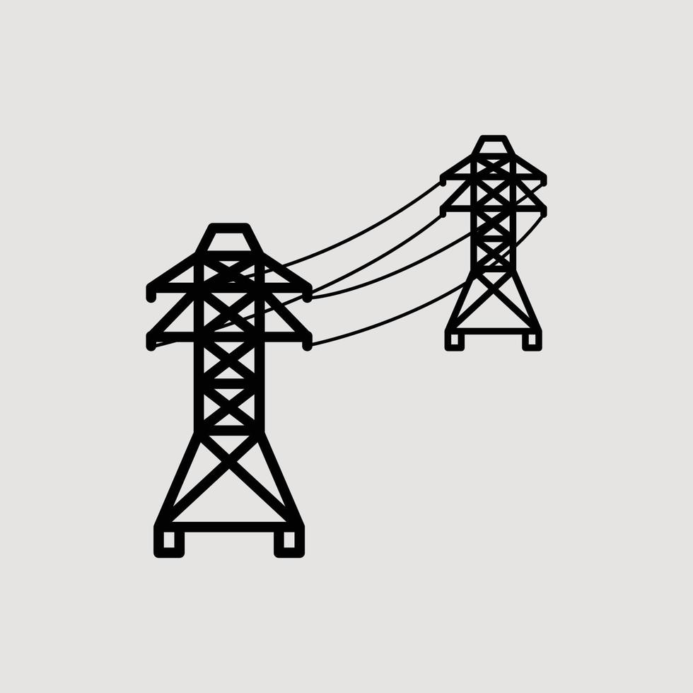 Power pole icon vector logo design template