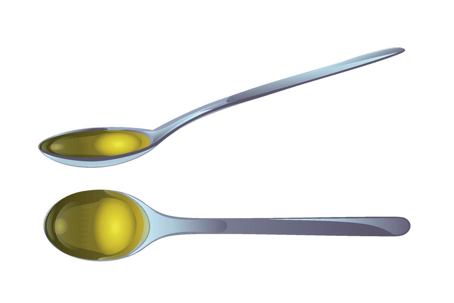 Spoon with olive olil vector