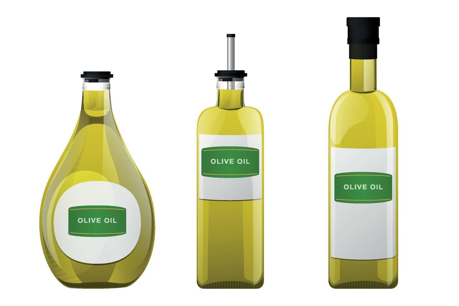 Olive oil glass bottle vector