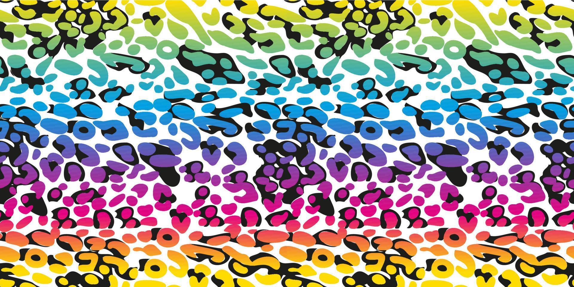 Rainbow leopard seamless pattern. vector