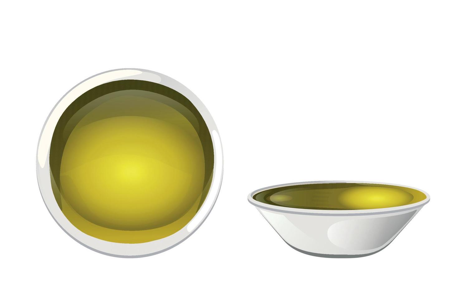 Yellow olive oil in bowl vector