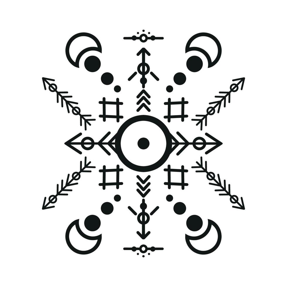 Set of Tribal style ornaments and arrows. vector