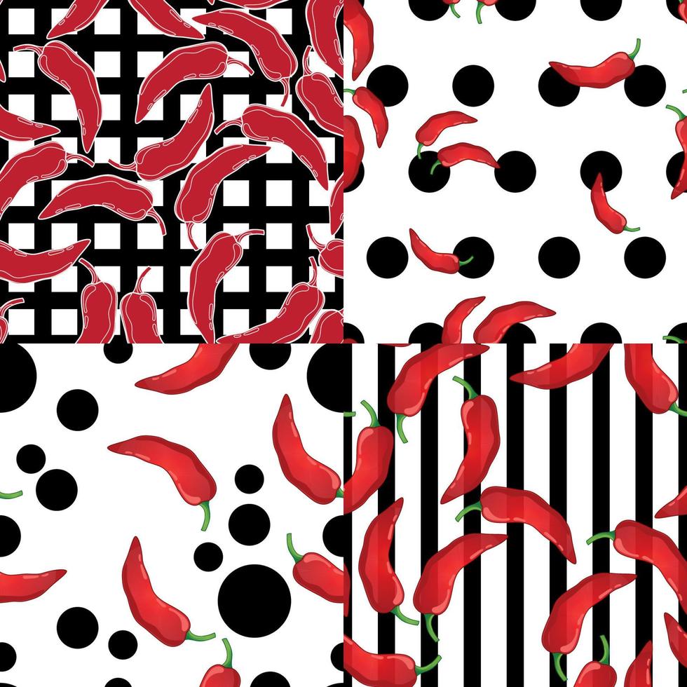 Pepper vector seamless pattern.