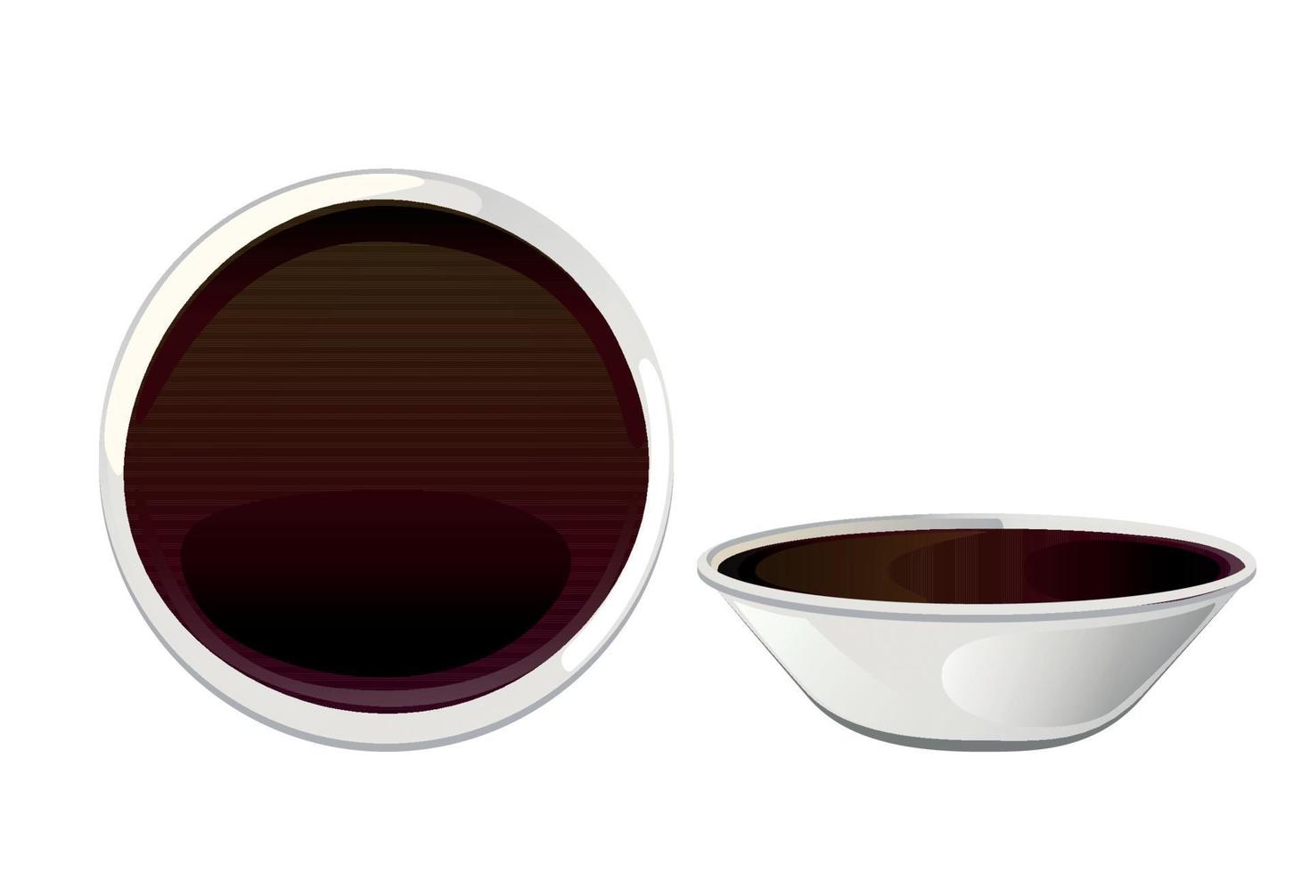 Soy asian sushi sauce in  bowl. vector