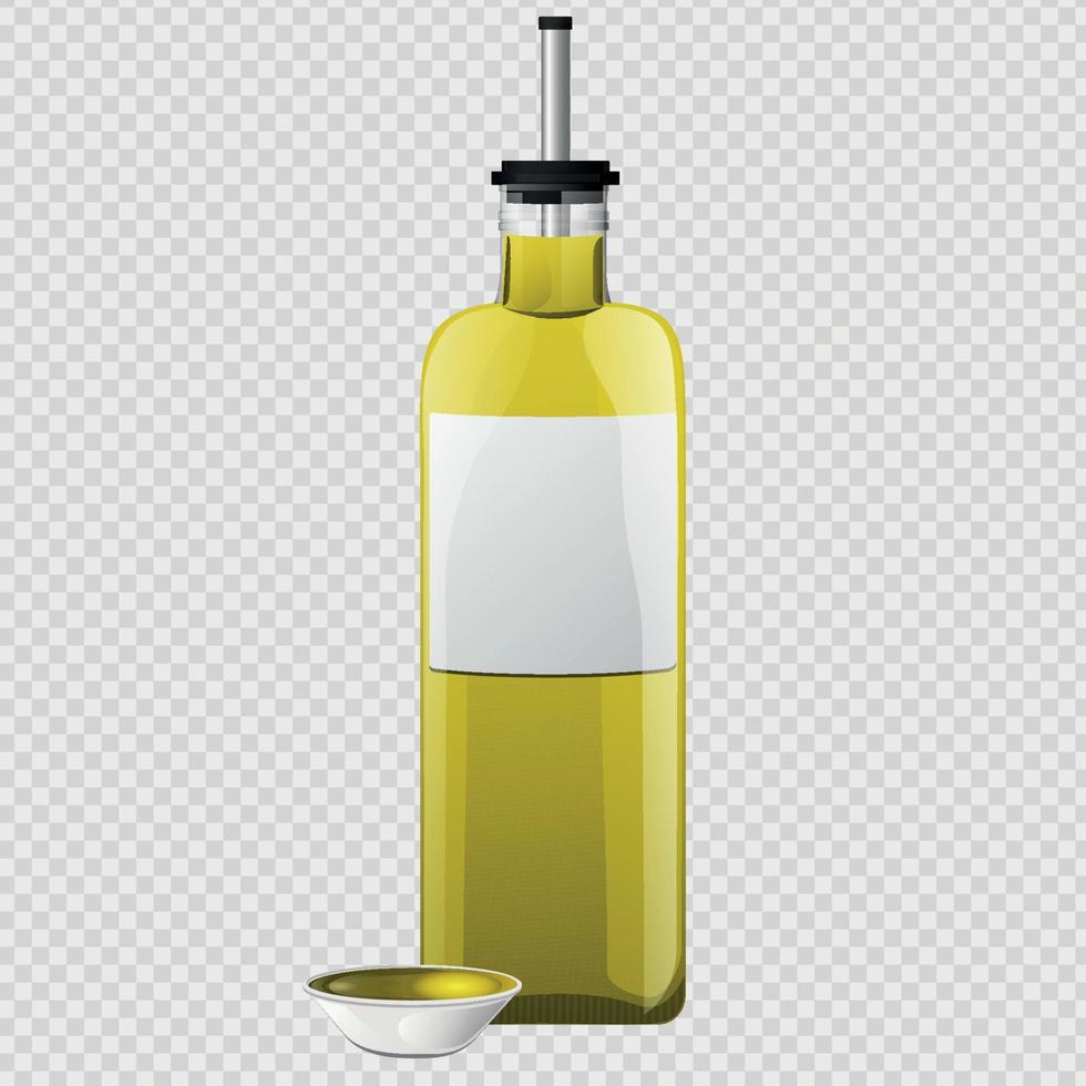 Olive oil glass bottle vector