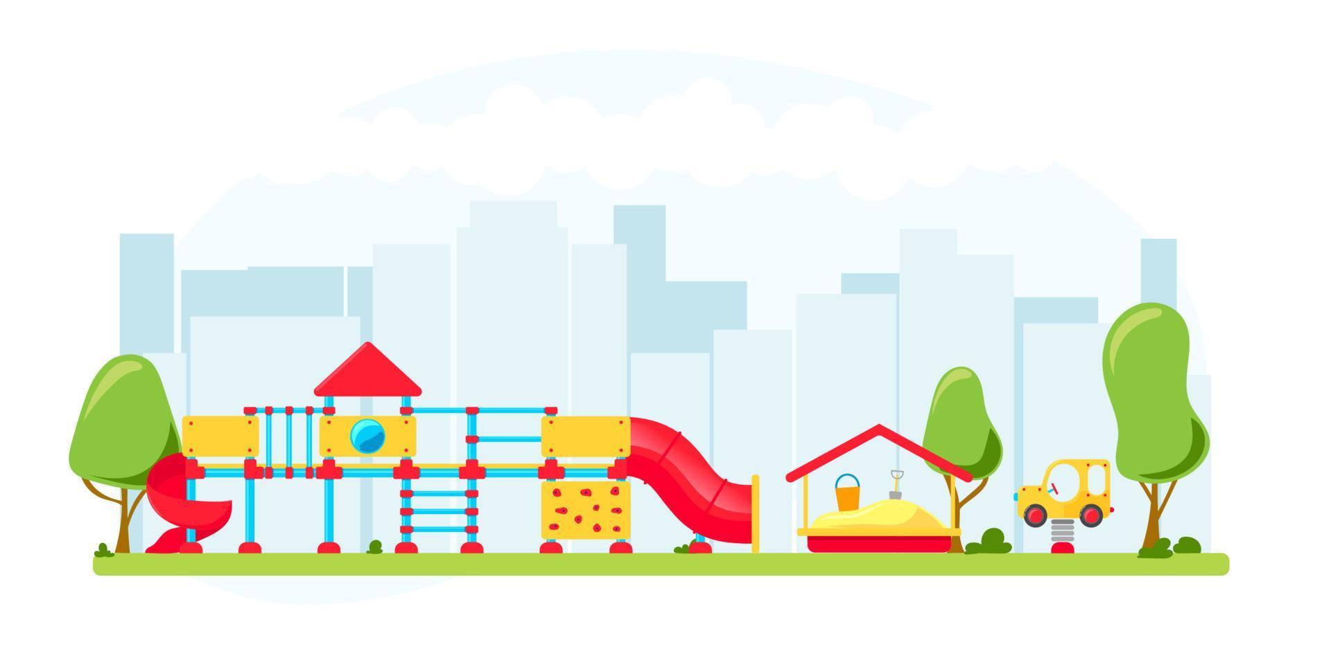 parque infantil. conjunto de elementos de equipo de juego. concepto de parque de la ciudad. ilustración vectorial vector