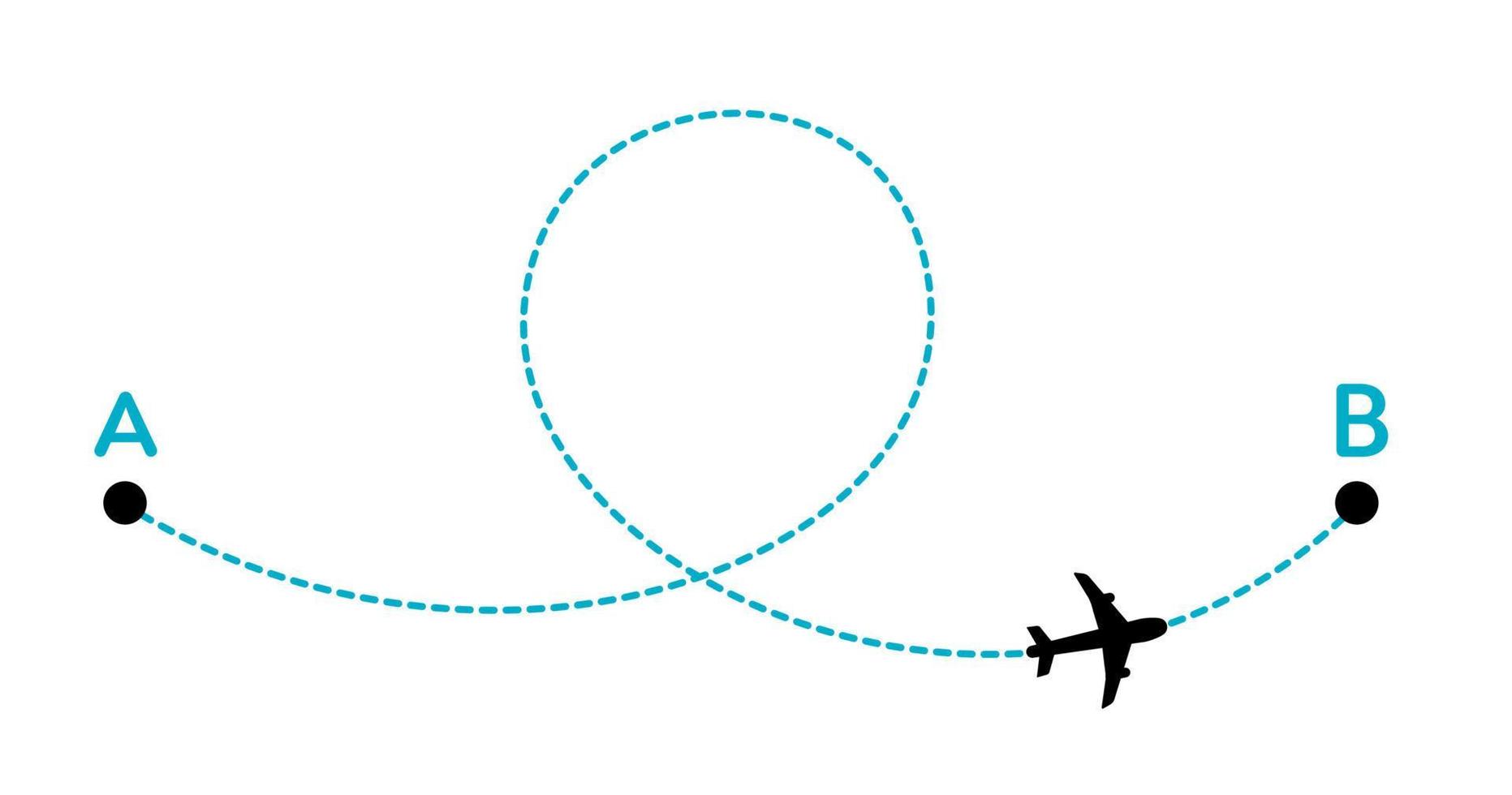 Different path from A to B. vector