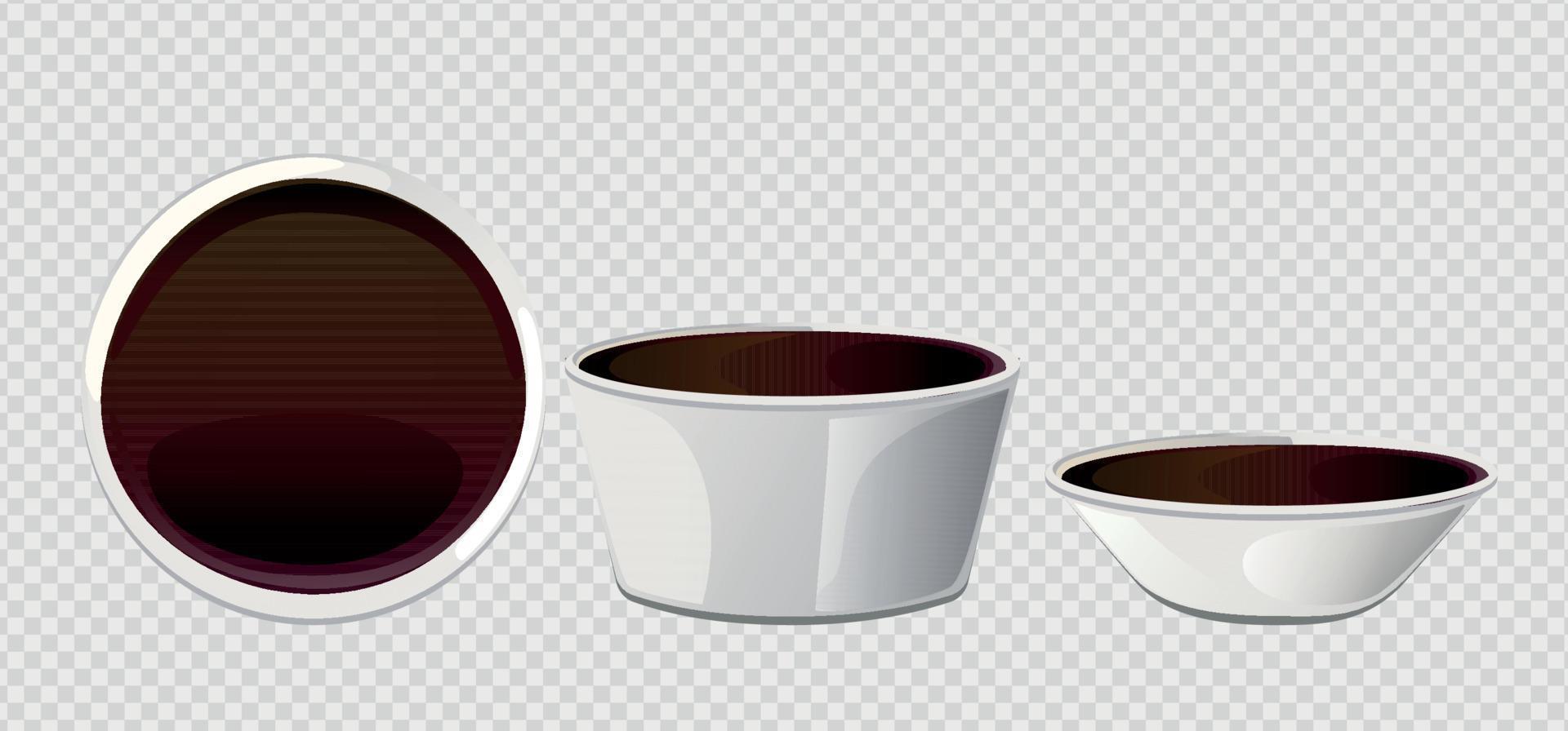 Soy asian sushi sauce in  bowl. vector
