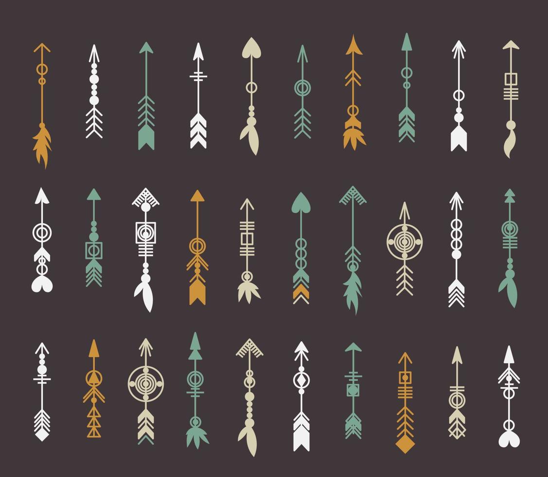 Tribal arrow set. vector