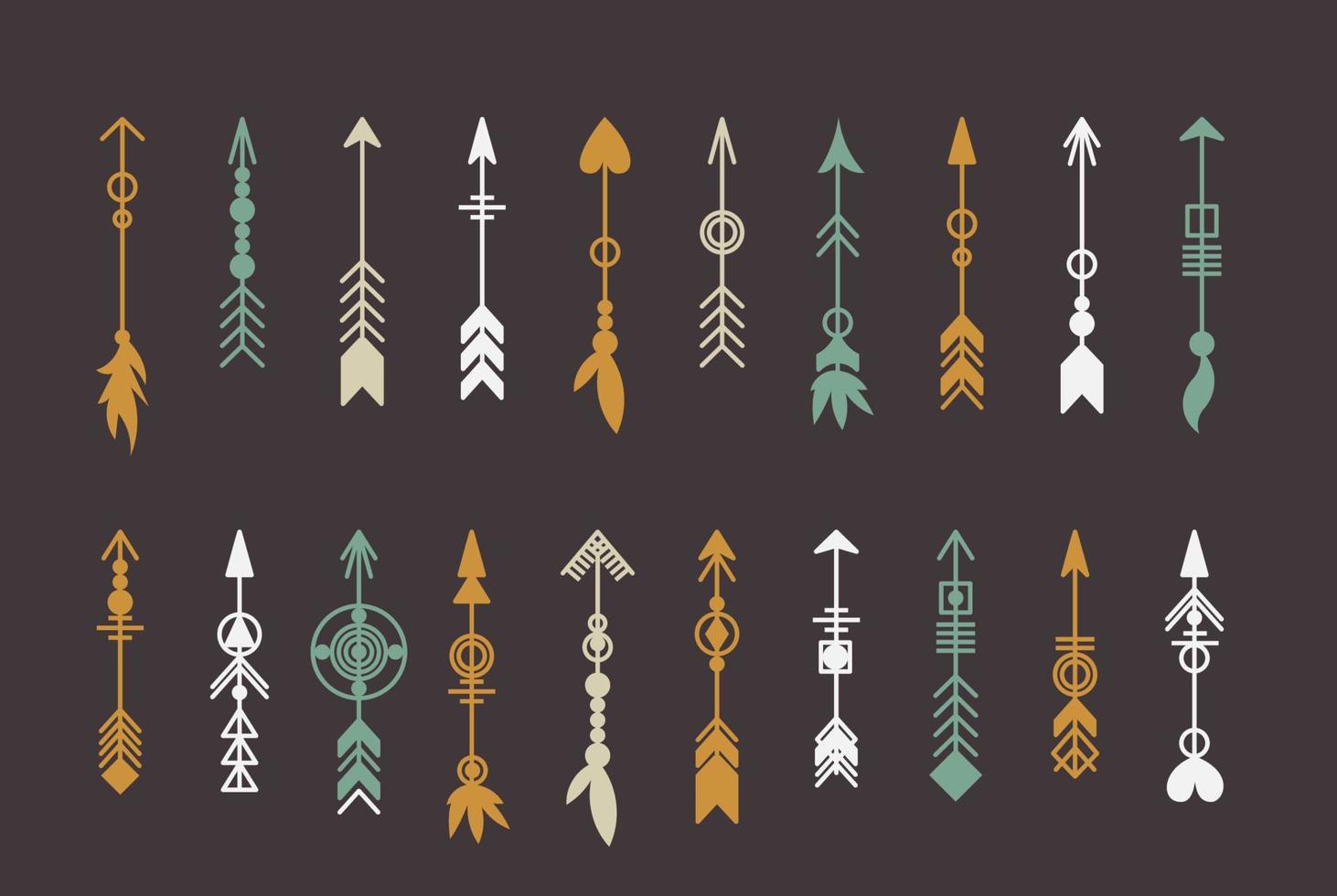 Tribal arrow set. vector