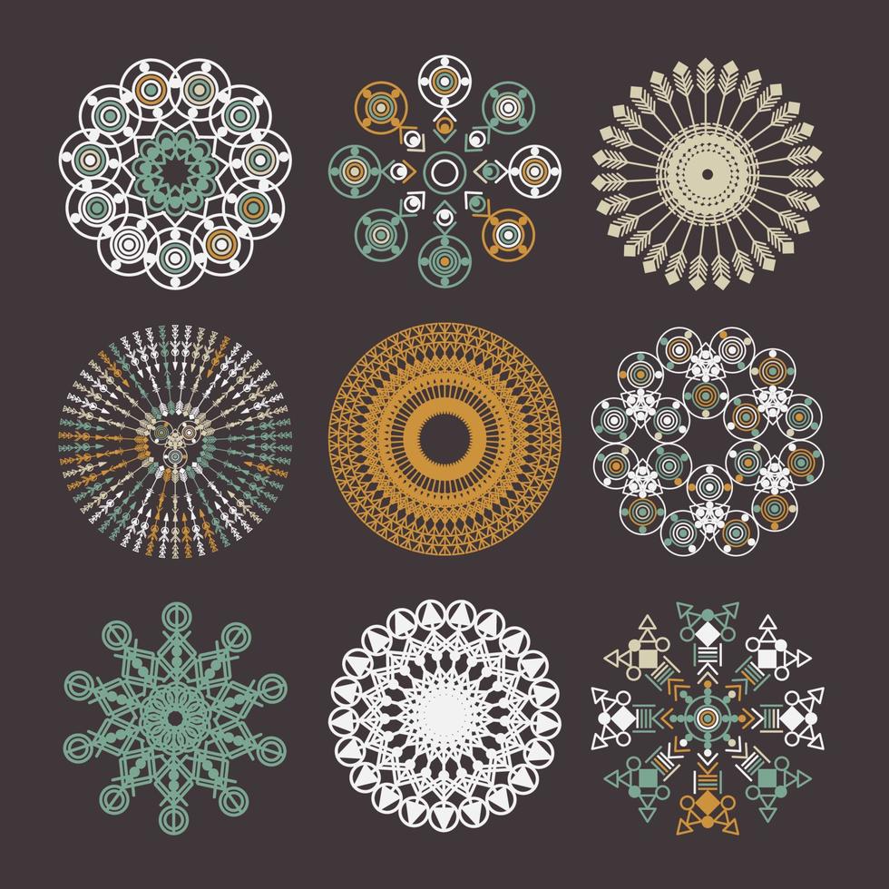 Tribal mandala set. vector