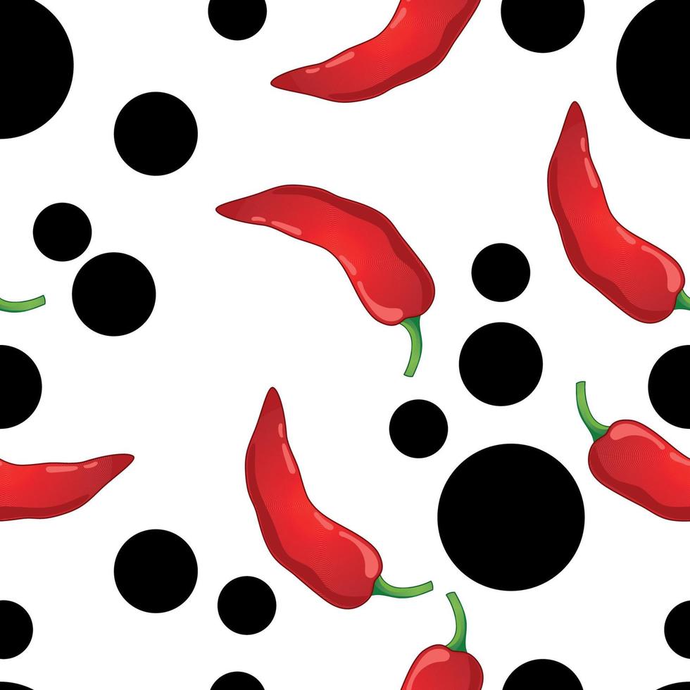 Pepper vector seamless pattern.